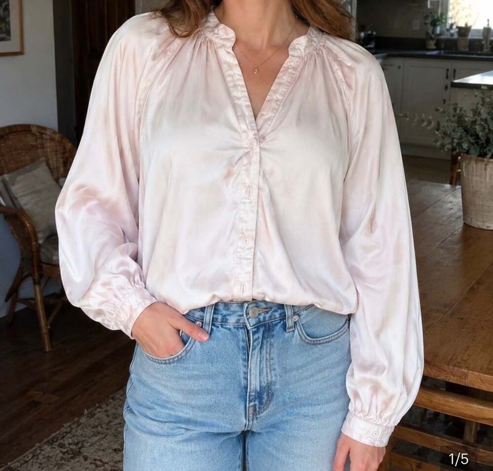 Cloth & Stone Pink Button Down Blouse Size S (l1)